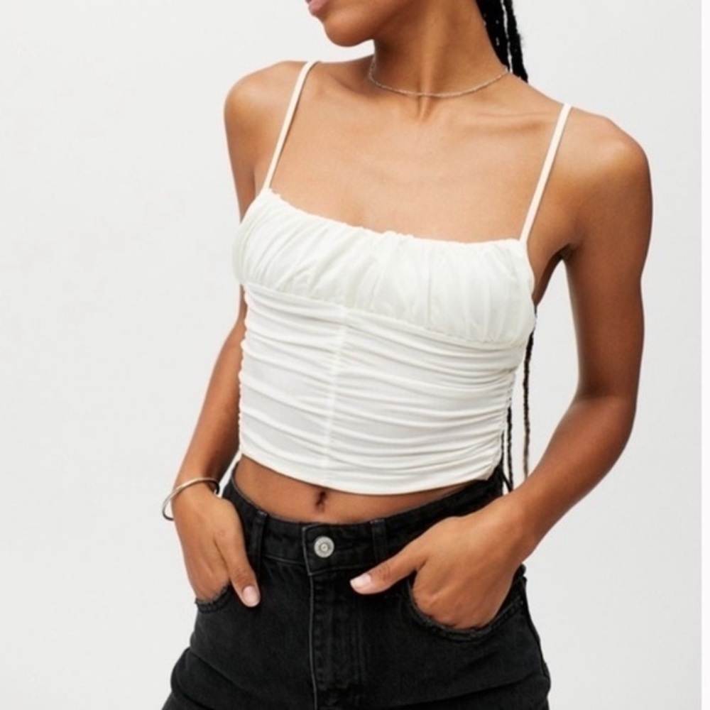 ⚡️10$ sale⚡️ BNWT Urban Outfitters UO Kelsey Ruched Cropped Cami Size M